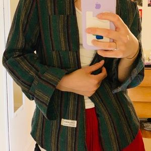 High quality green shirt with stripes